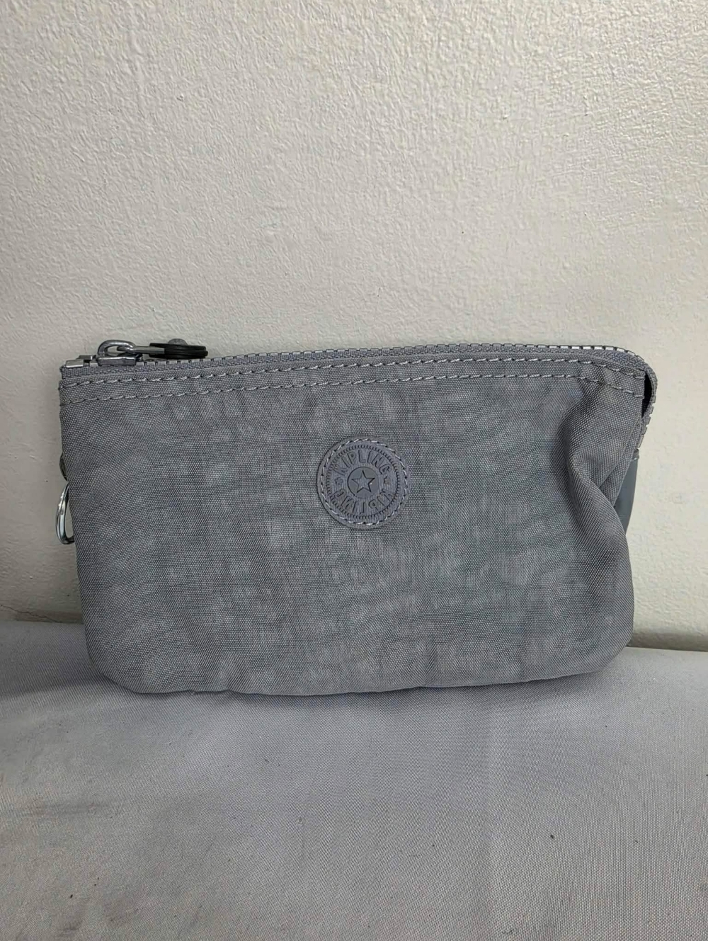 Kipling Small Gray Zip Pouch - Versatile Women's Accessory